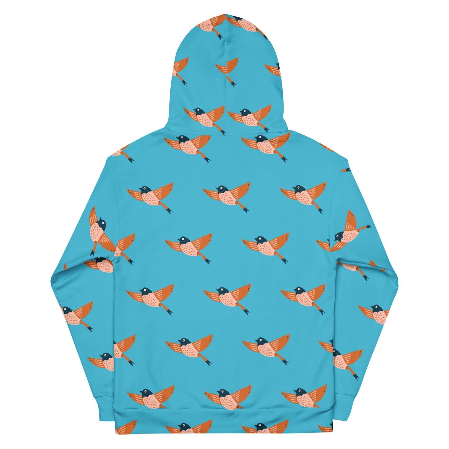 Sky Blue Bird Pattern Unisex Hoodie