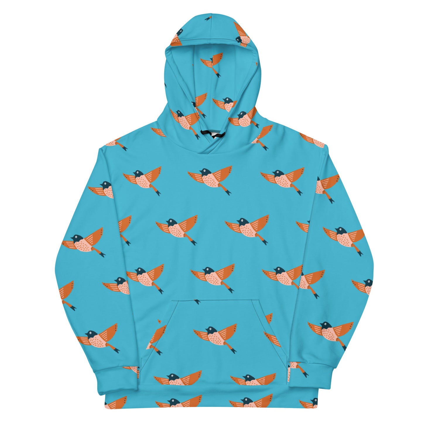 Sky Blue Bird Pattern Unisex Hoodie