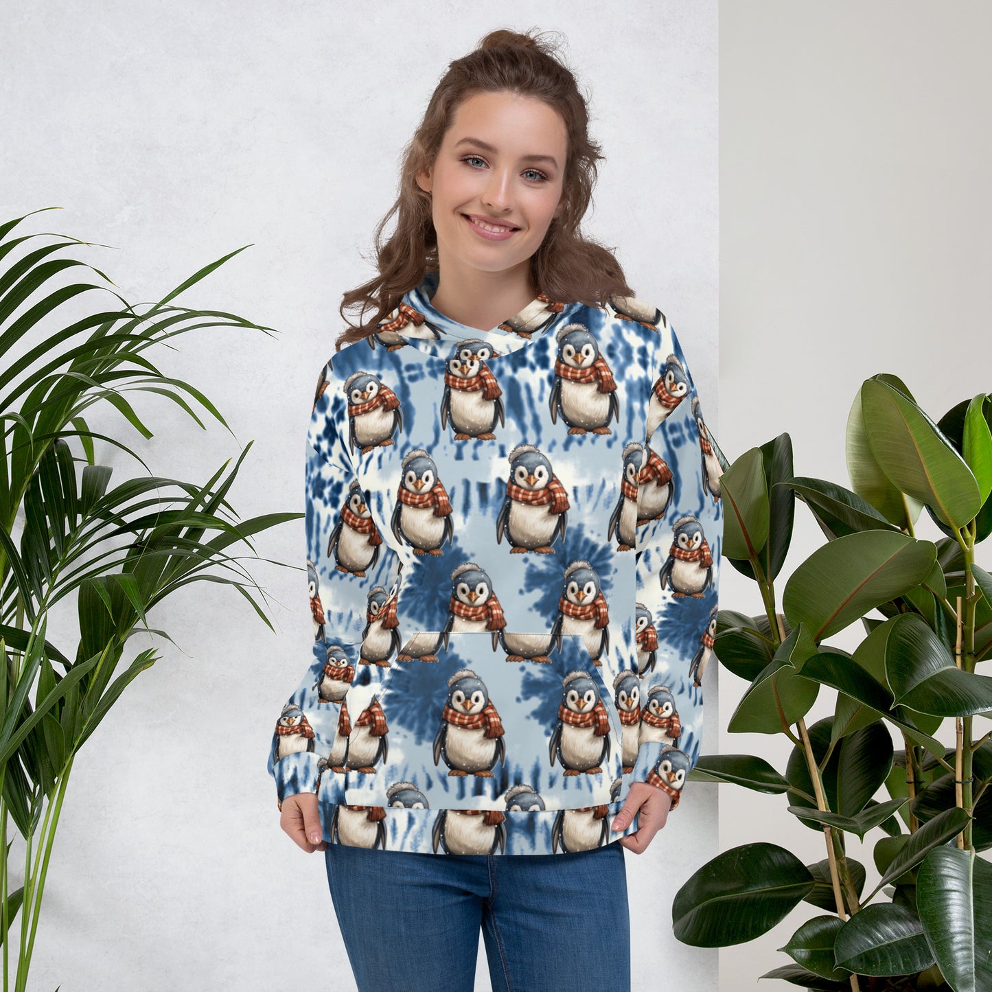 Tie-die Style Penguin Unisex Hoodie