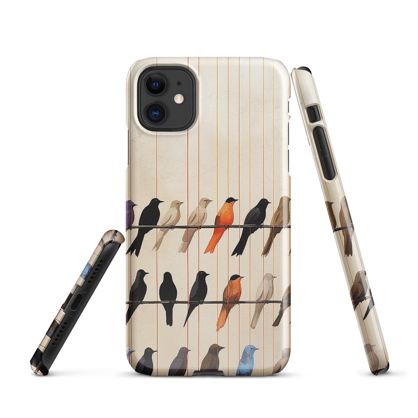 Birds On The Wire Colorful Bird Design Snap case for iPhone®