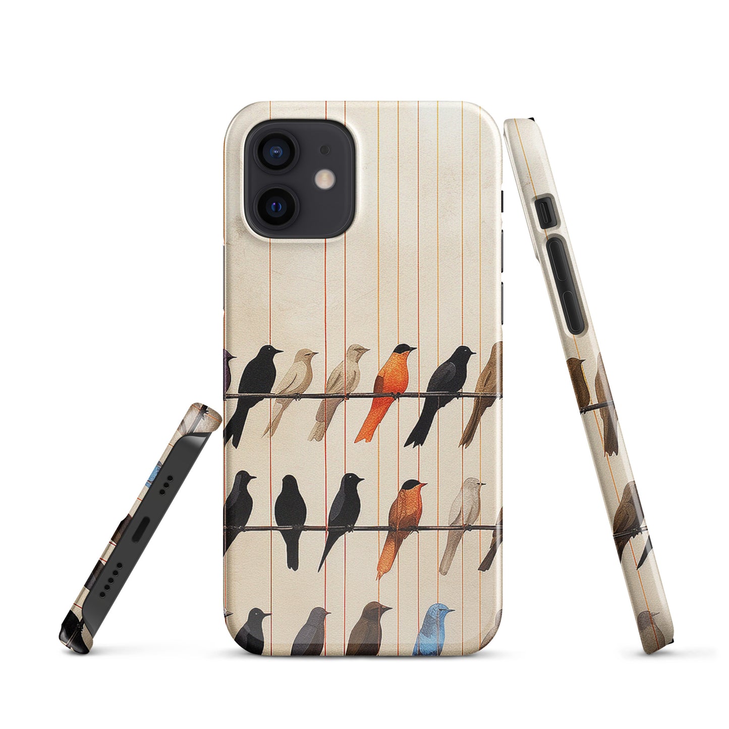 Birds On The Wire Colorful Bird Design Snap case for iPhone®