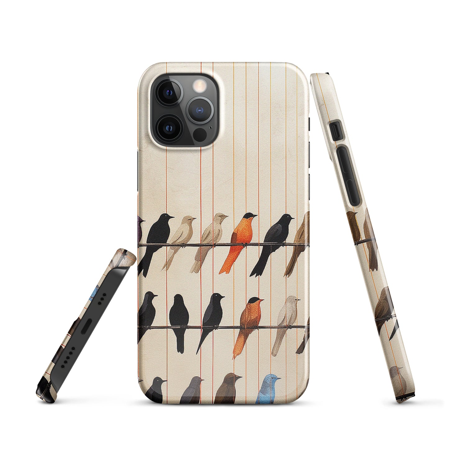 Birds On The Wire Colorful Bird Design Snap case for iPhone®