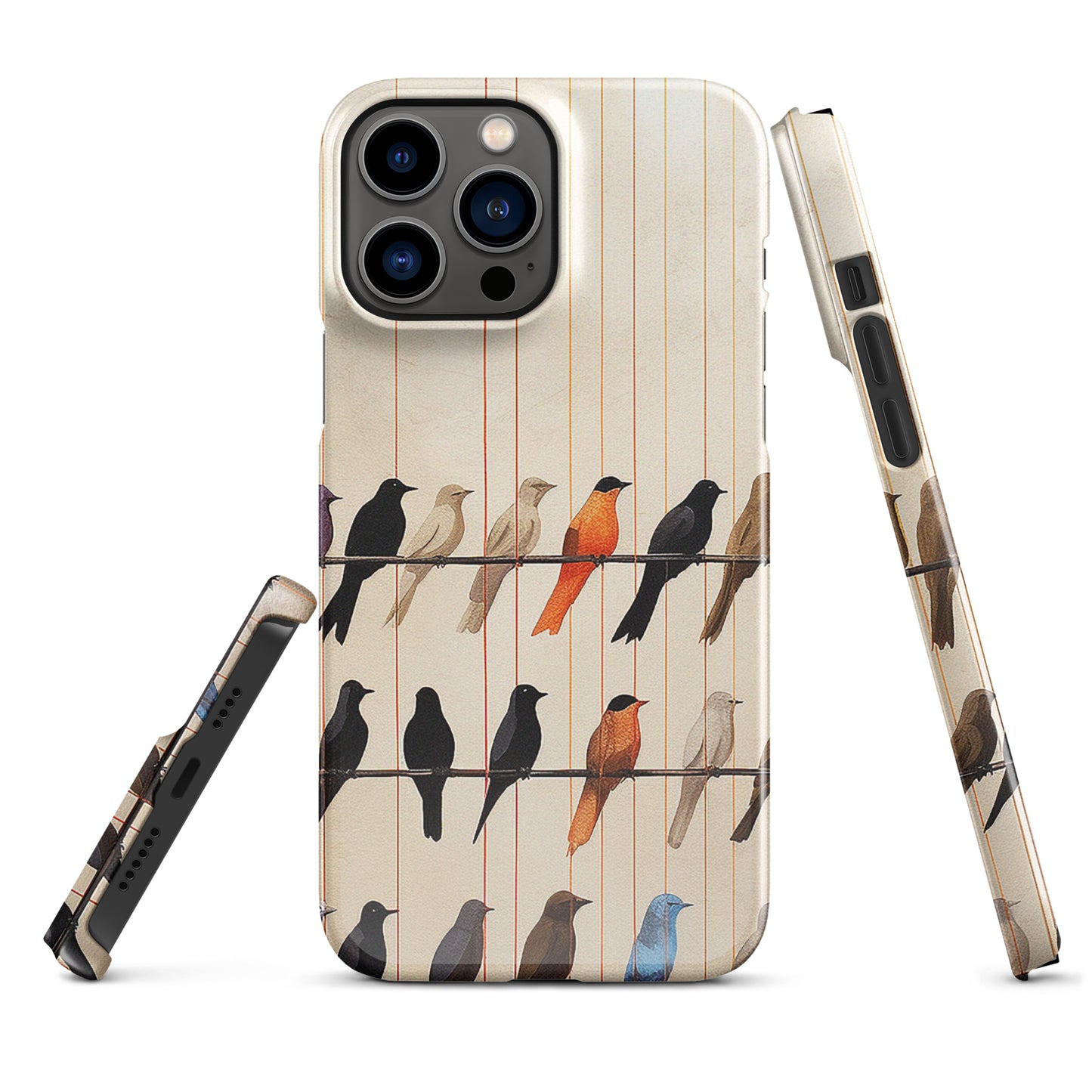 Birds On The Wire Colorful Bird Design Snap case for iPhone®