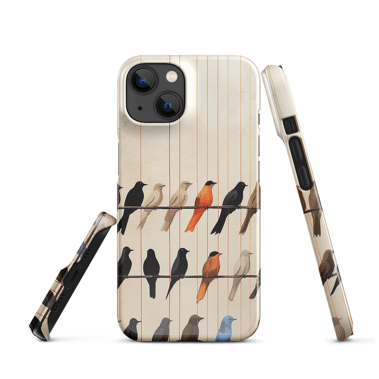 Birds On The Wire Colorful Bird Design Snap case for iPhone®