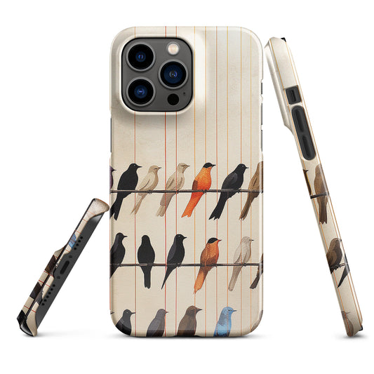 Birds On The Wire Colorful Bird Design Snap case for iPhone®