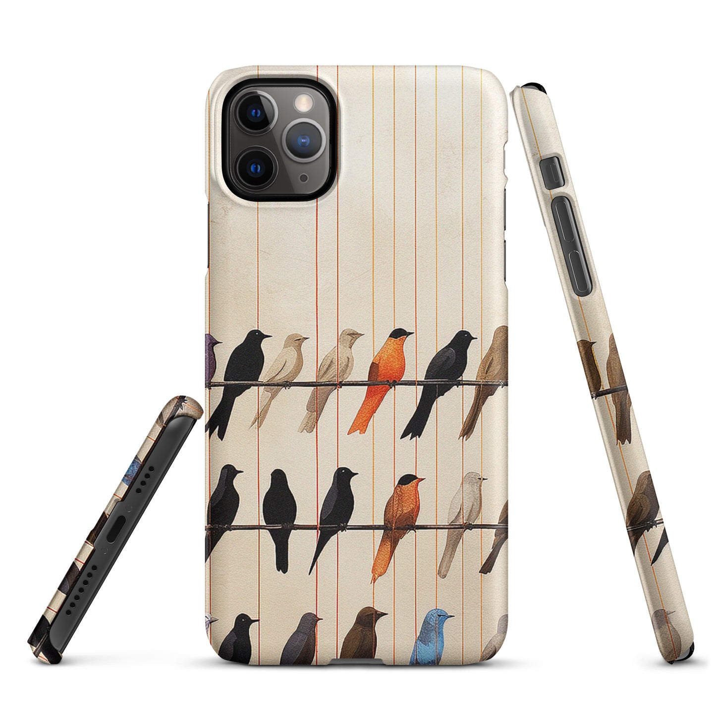 Birds On The Wire Colorful Bird Design Snap case for iPhone®