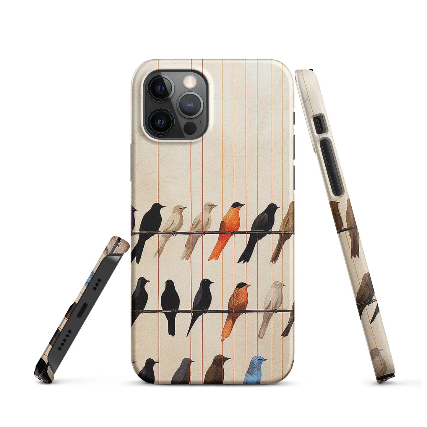 Birds On The Wire Colorful Bird Design Snap case for iPhone®