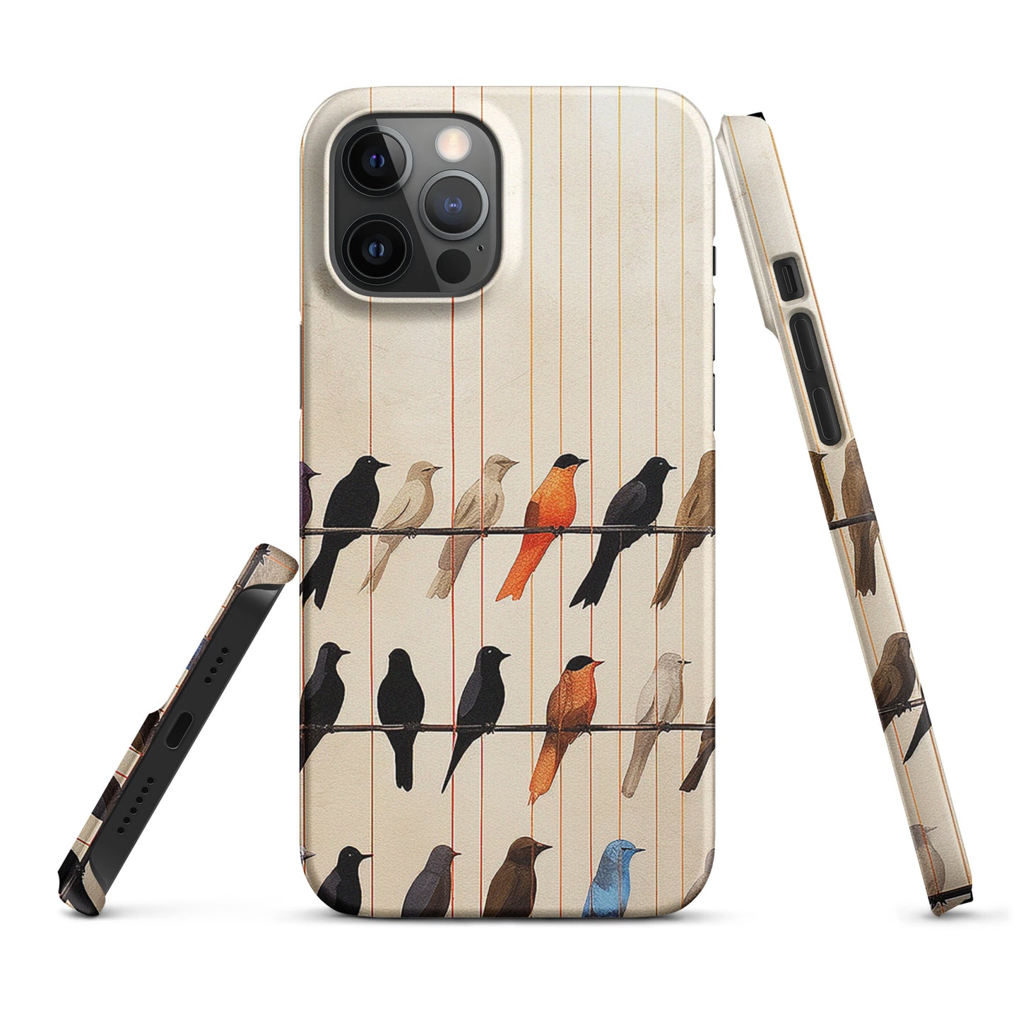 Birds On The Wire Colorful Bird Design Snap case for iPhone®