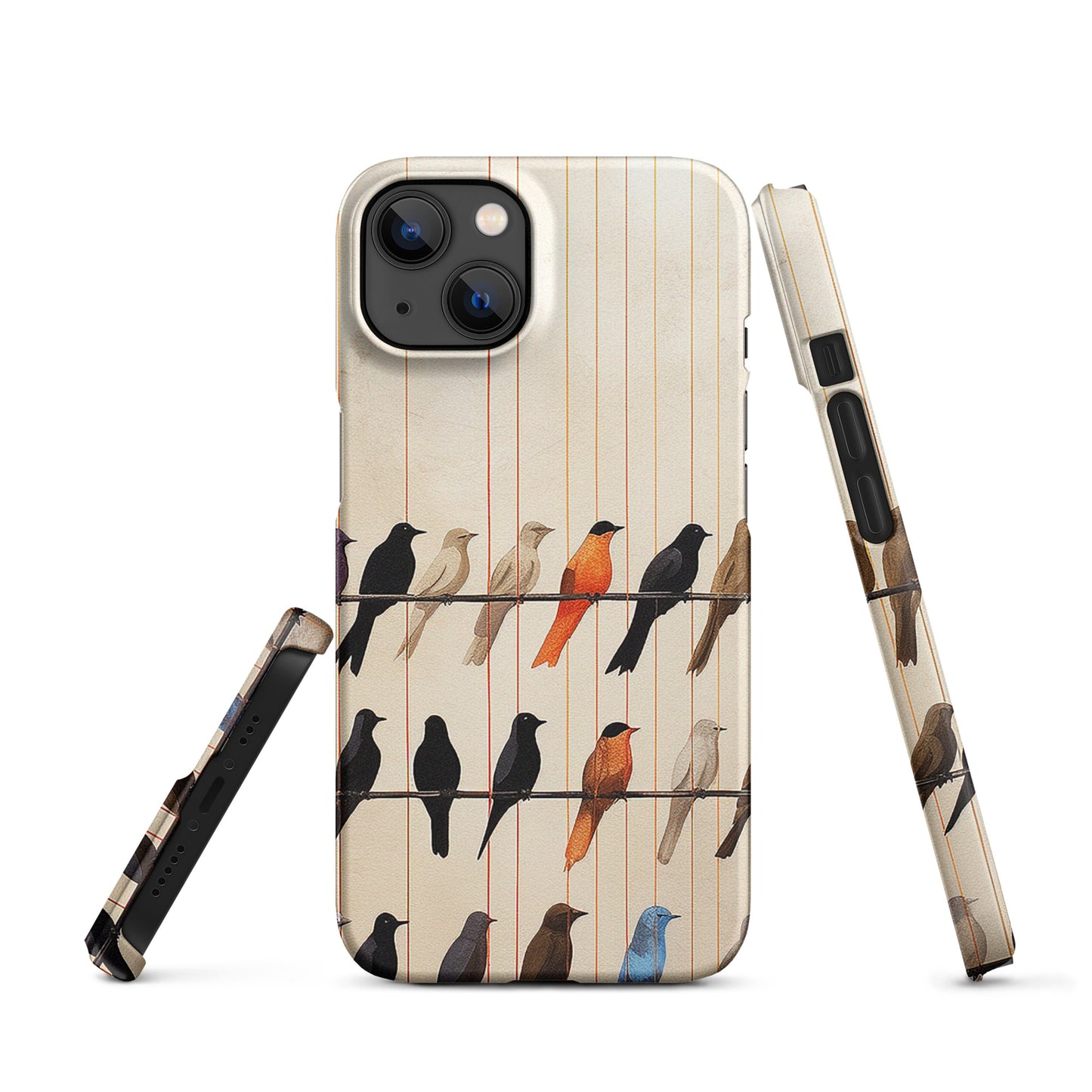 Birds On The Wire Colorful Bird Design Snap case for iPhone®