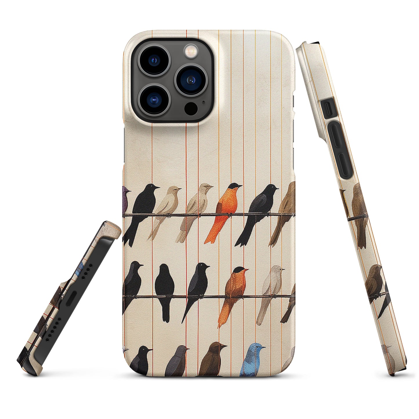 Birds On The Wire Colorful Bird Design Snap case for iPhone®