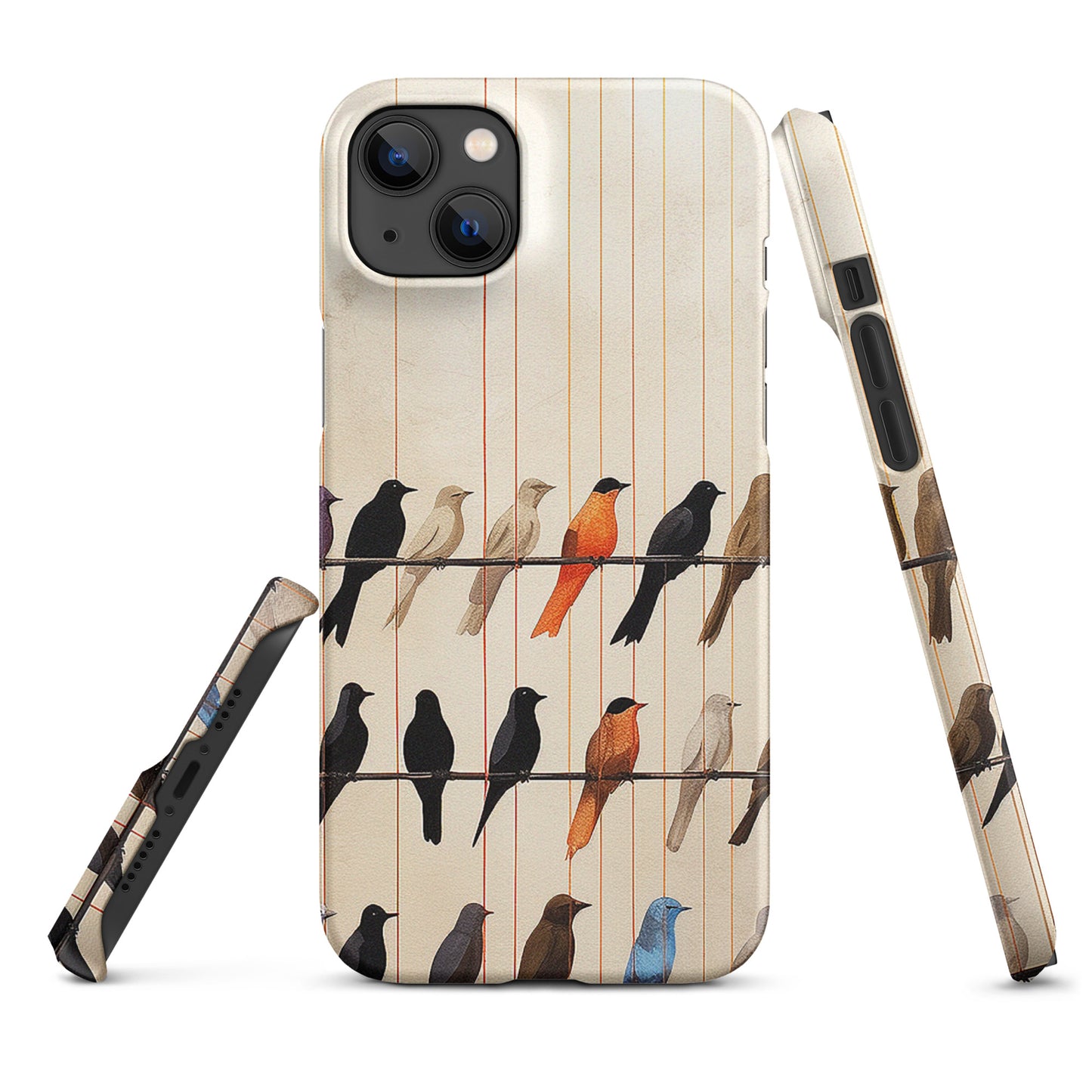 Birds On The Wire Colorful Bird Design Snap case for iPhone®