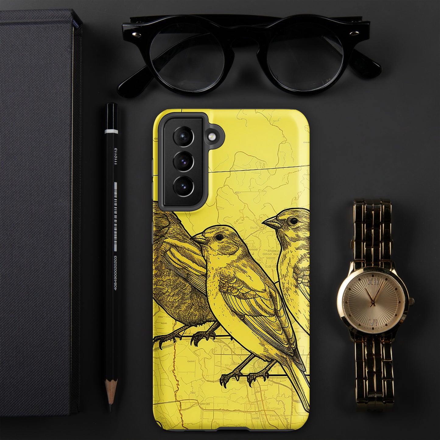 Yellowhammer Birds On Map Graphic Design Tough case for Samsung®