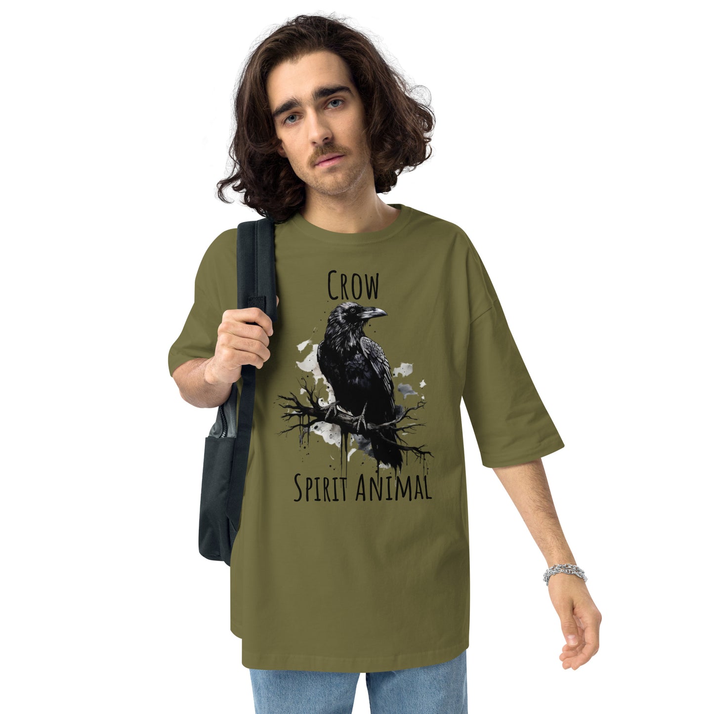 Crow Spirit Animal Unisex oversized t-shirt