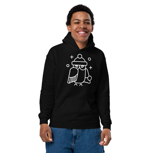 Youth heavy blend holiday owl hoodie