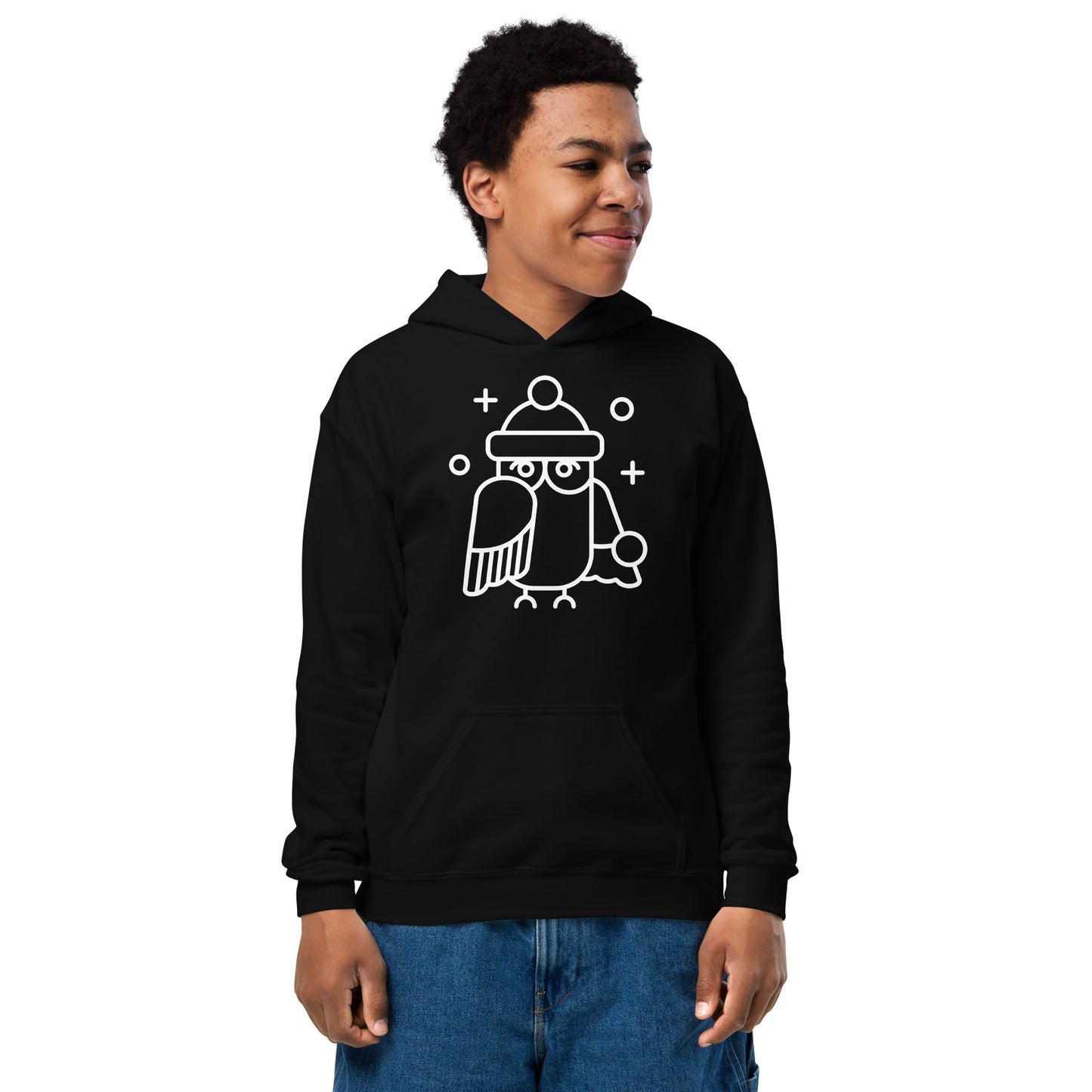 Youth heavy blend holiday owl hoodie