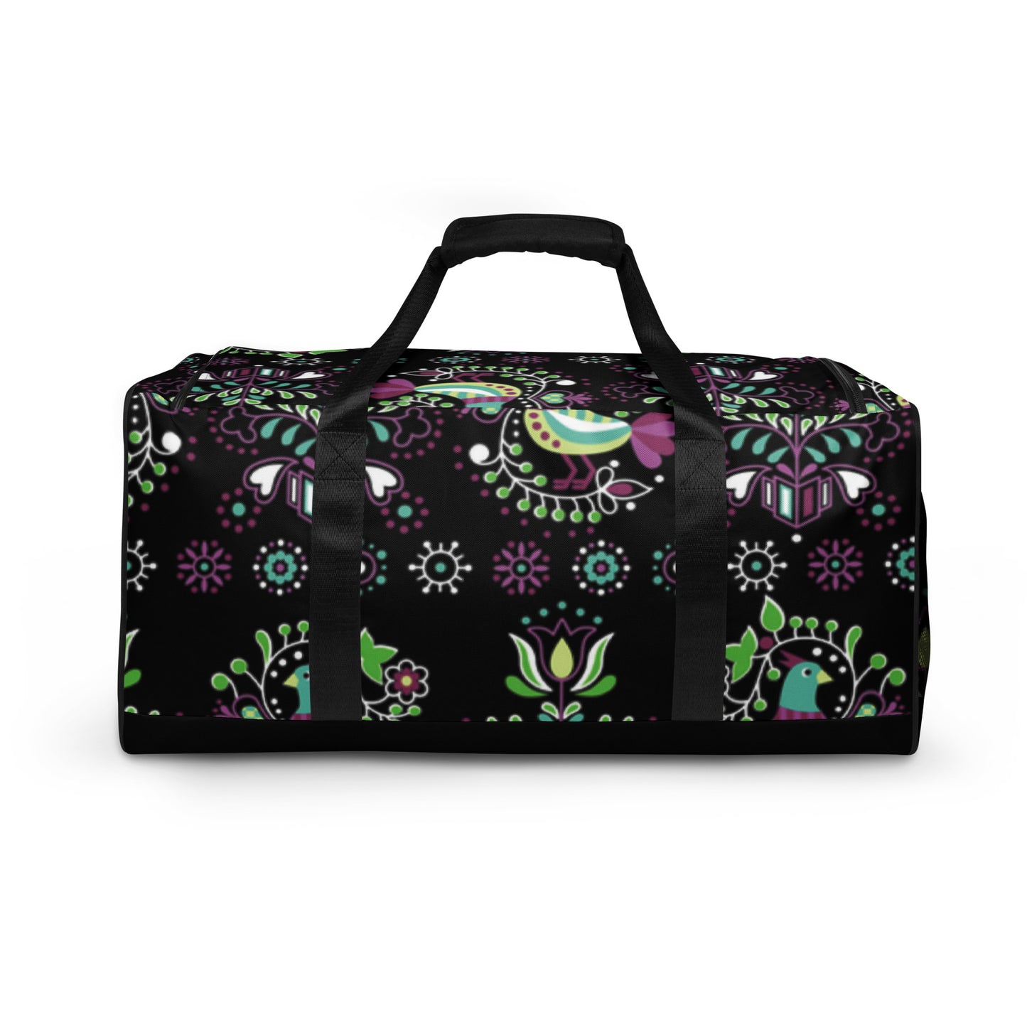 Birds Floral Print Duffle Bag