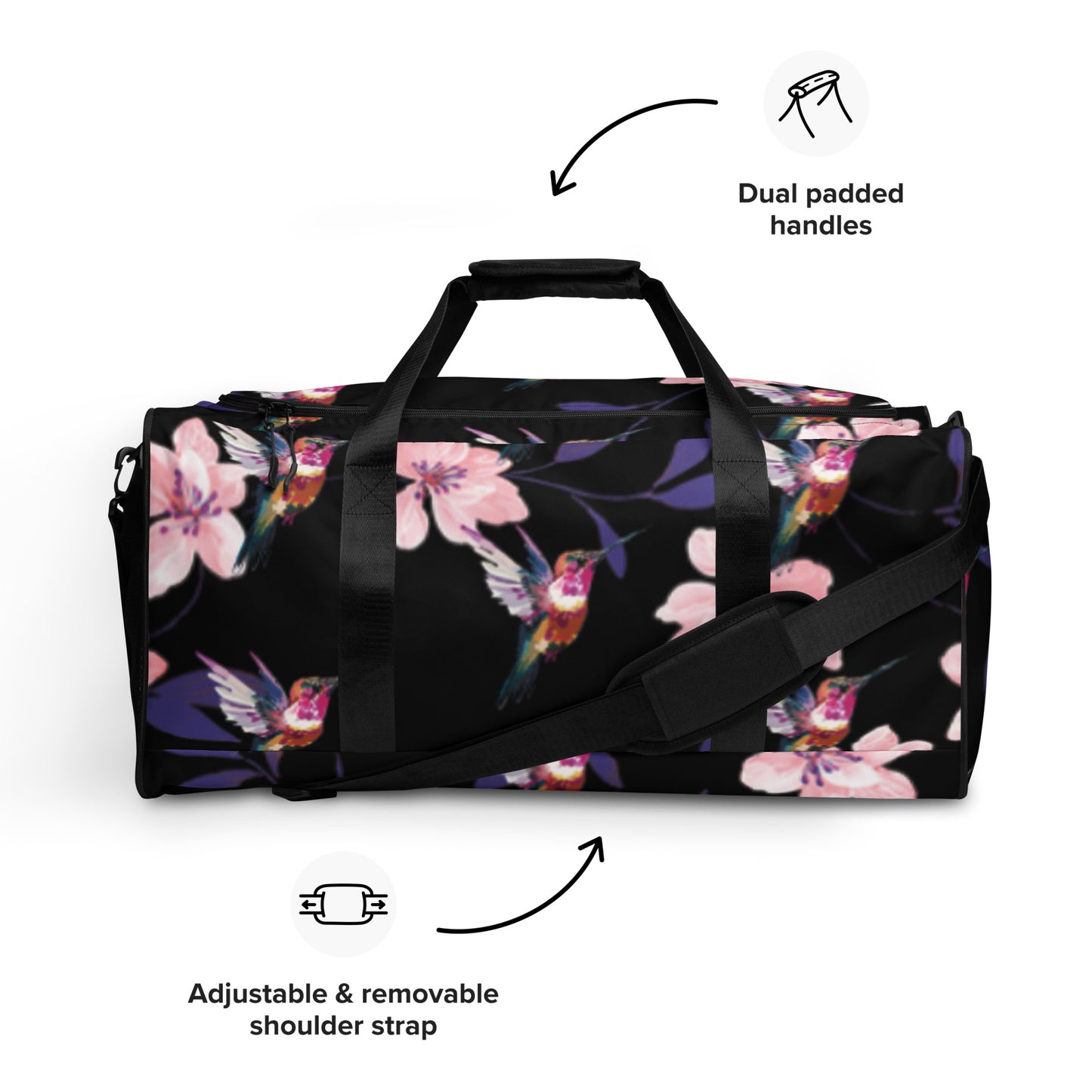 Hummingbird Floral Print Duffle bag