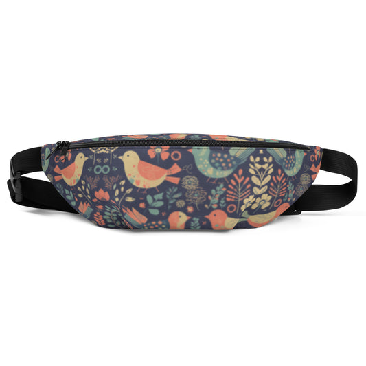 Colorful Birds And Floral Design Fanny Pack