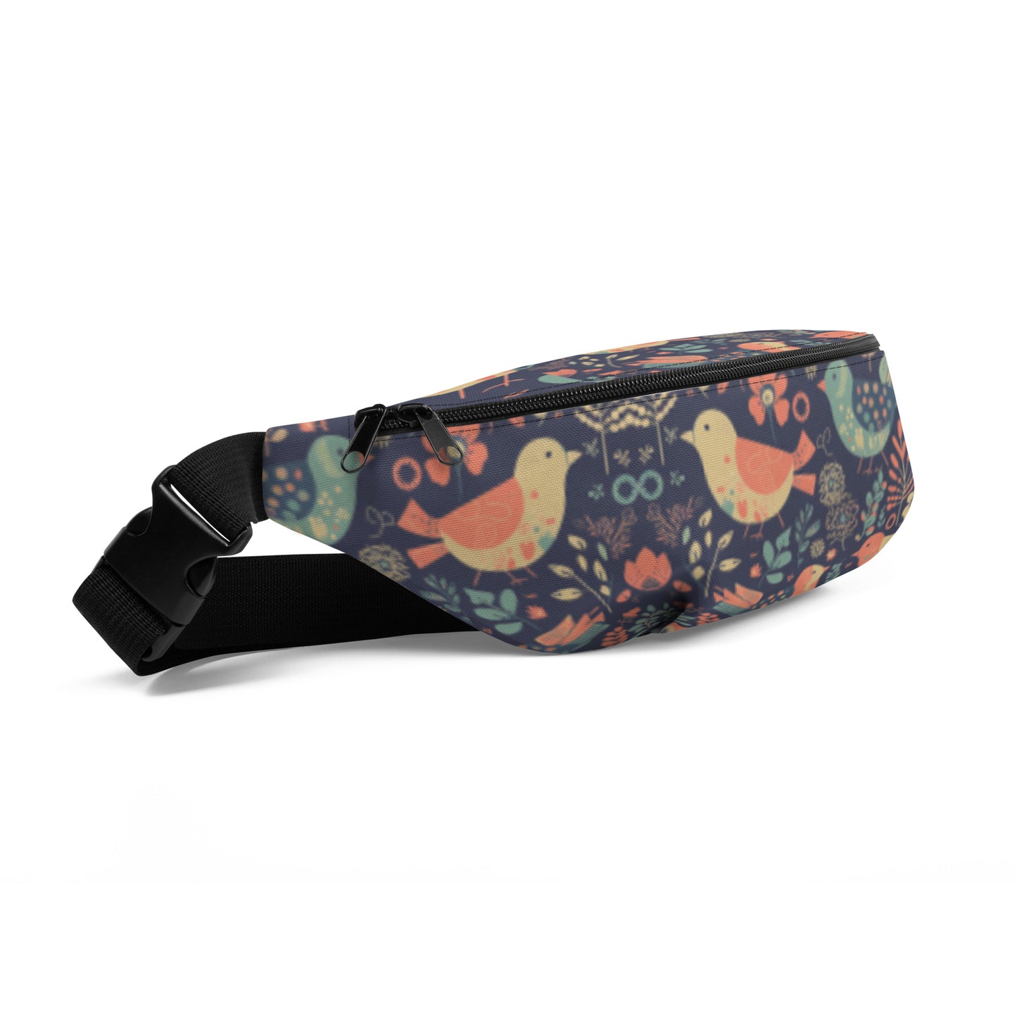 Colorful Birds And Floral Design Fanny Pack