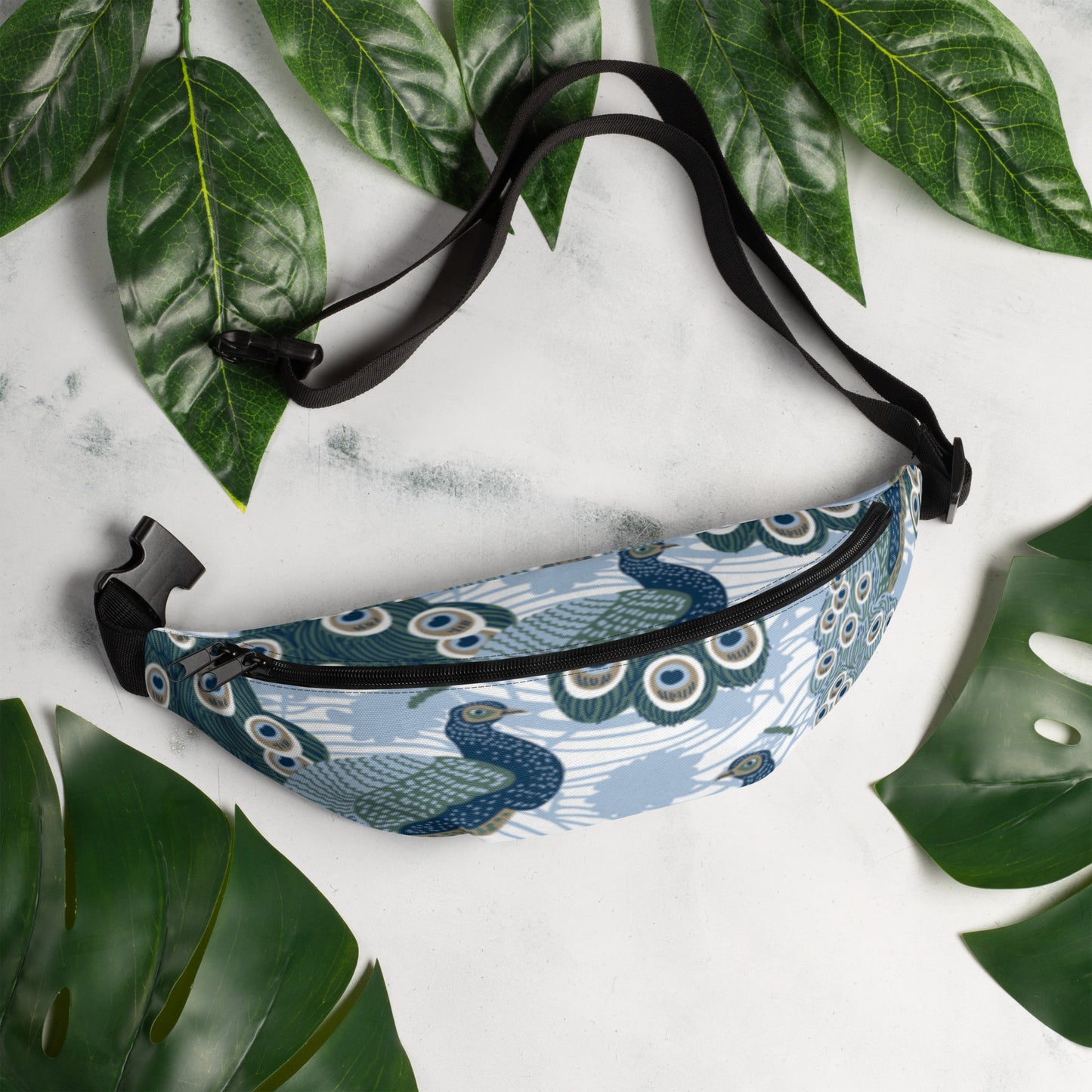 Peacock Bird Print Fanny Pack