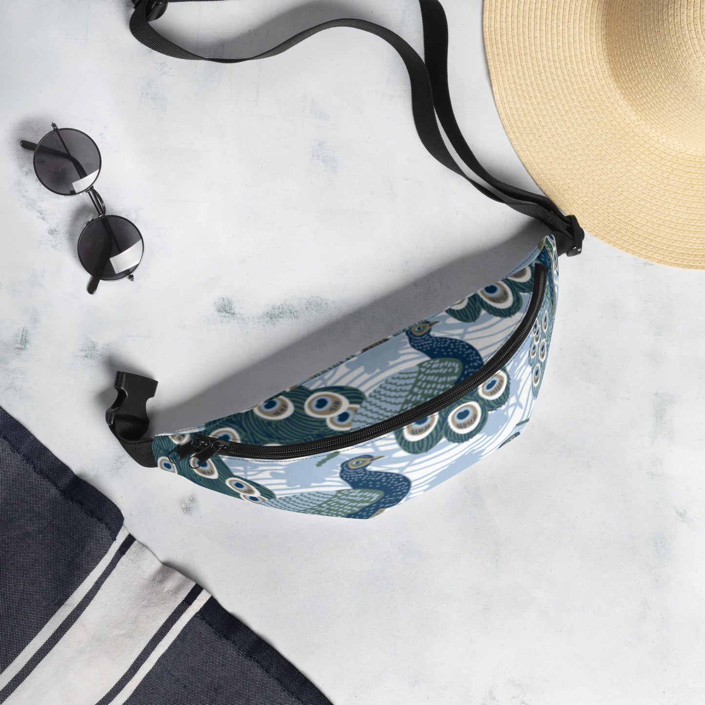 Peacock Bird Print Fanny Pack