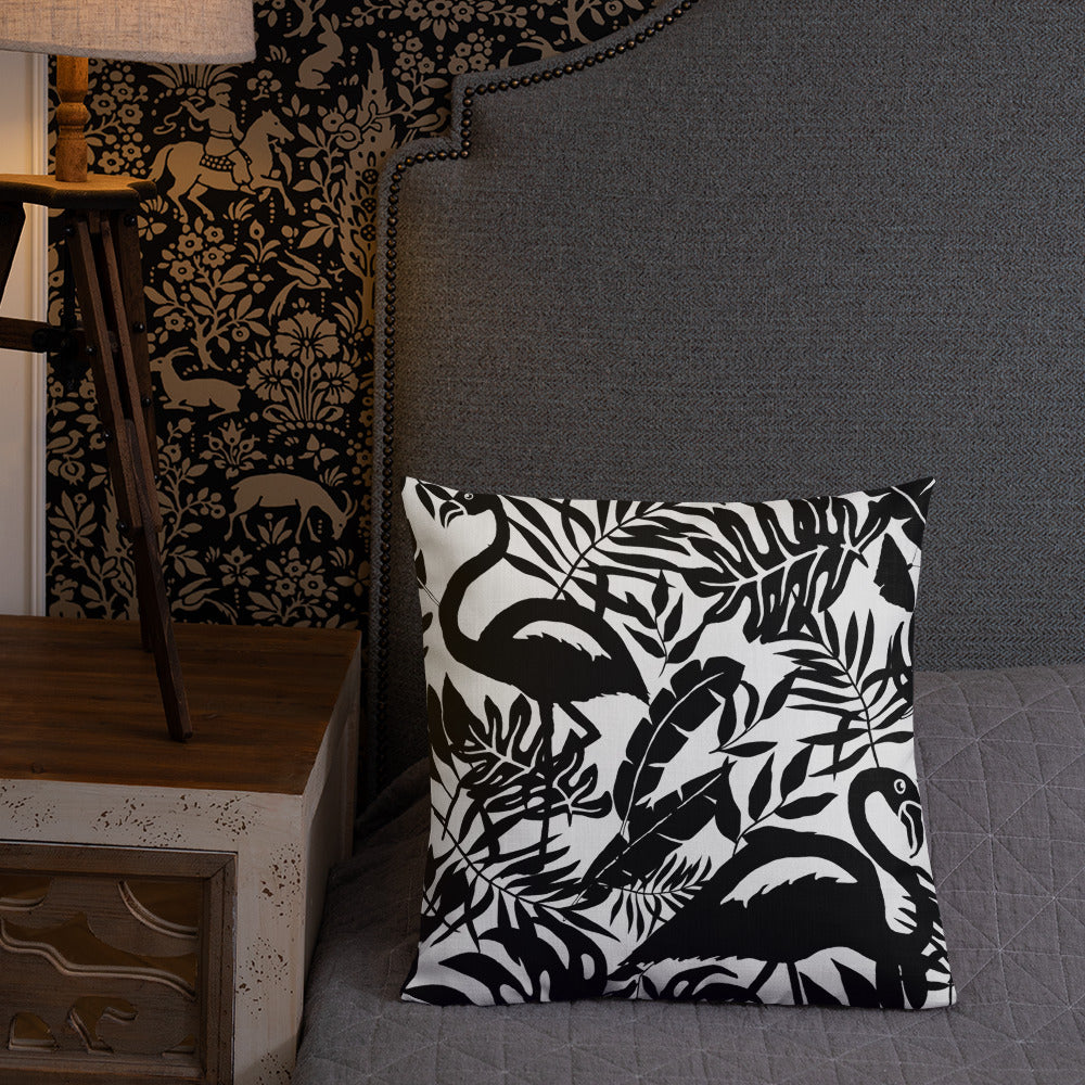 Black & White Flamingo Pillow