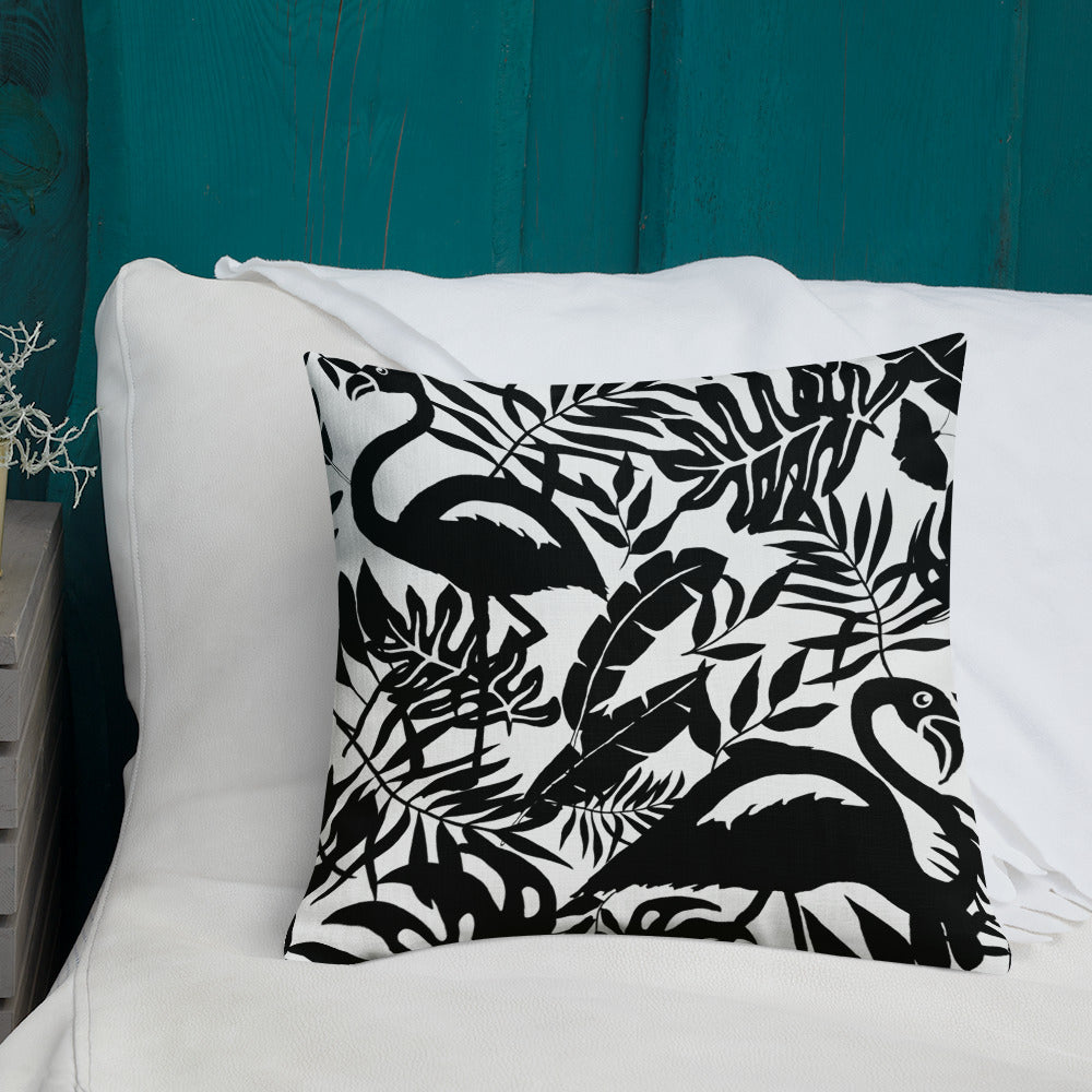 Black & White Flamingo Pillow