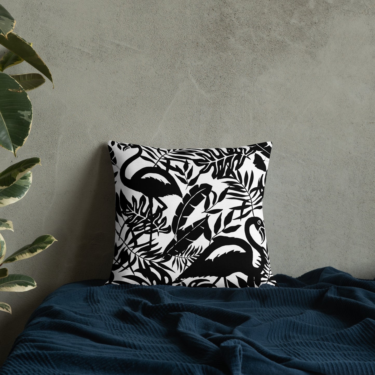 Black & White Flamingo Pillow