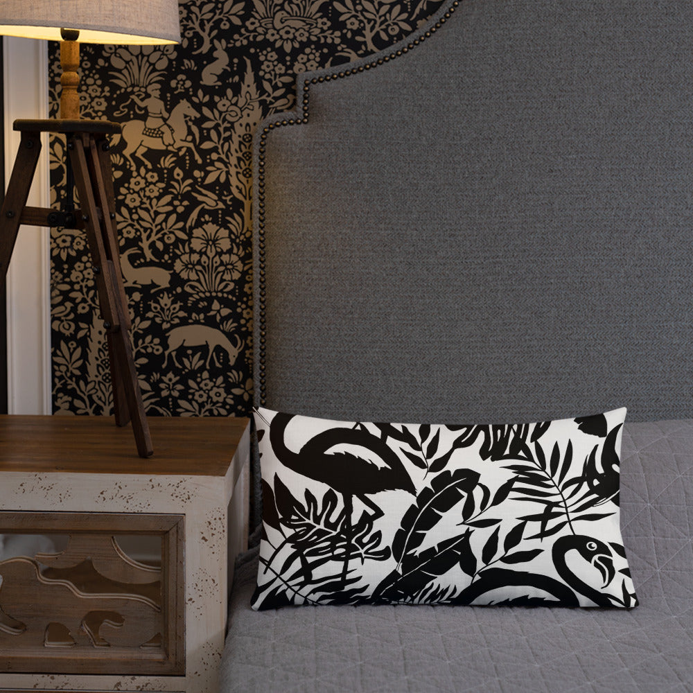 Black & White Flamingo Pillow