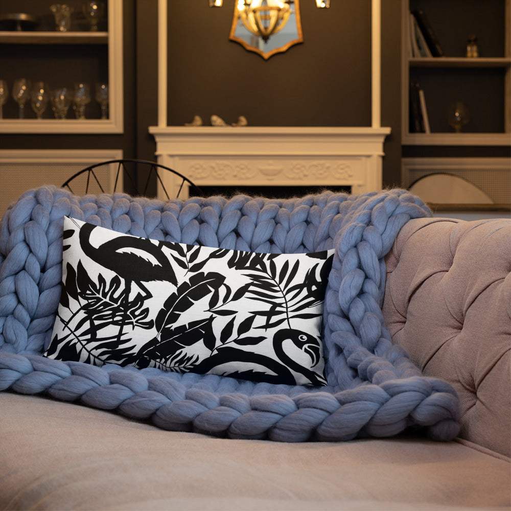 Black & White Flamingo Pillow