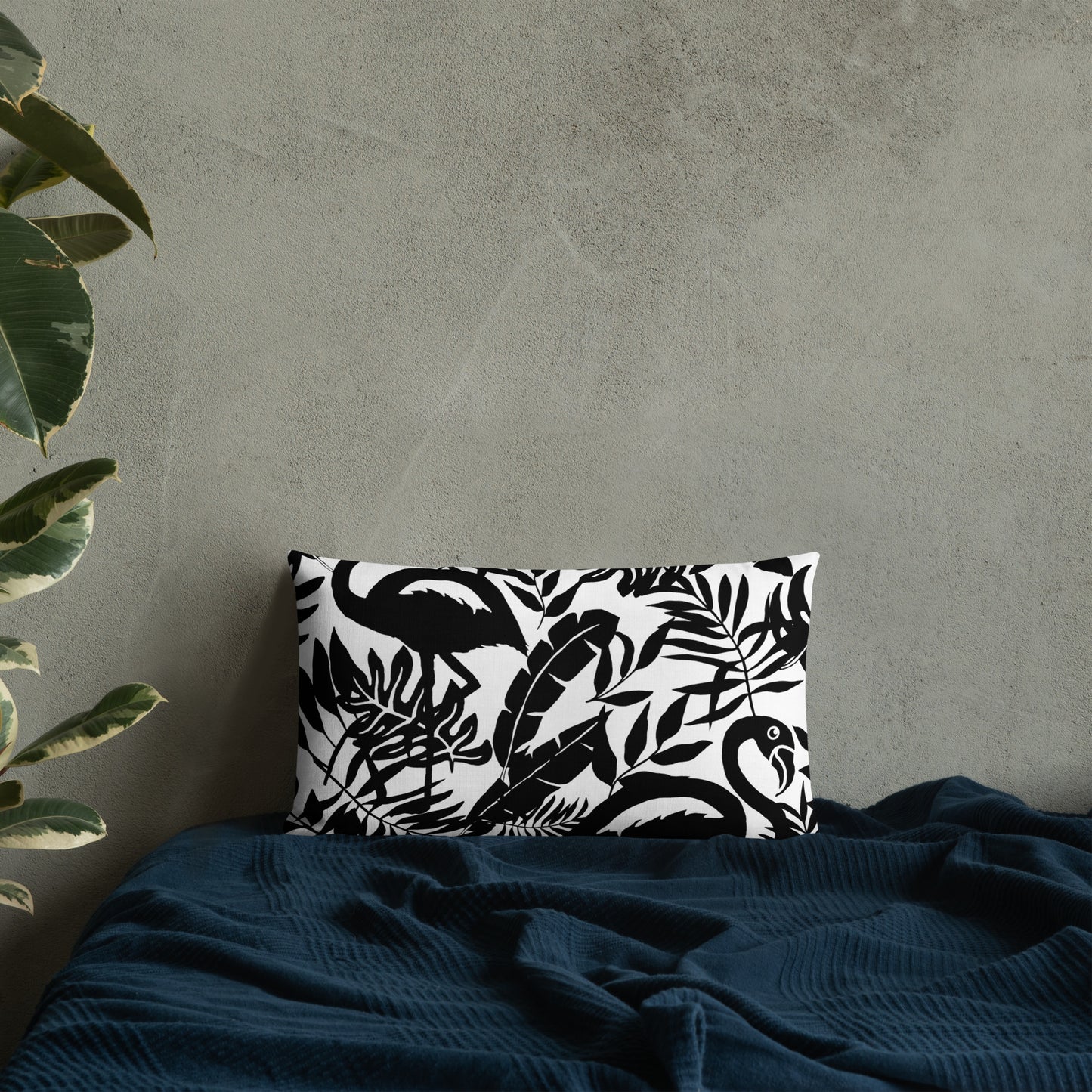 Black & White Flamingo Pillow