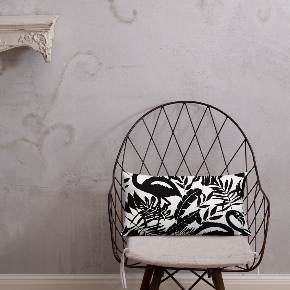 Black & White Flamingo Pillow