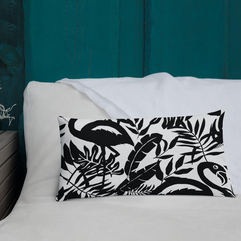 Black & White Flamingo Pillow