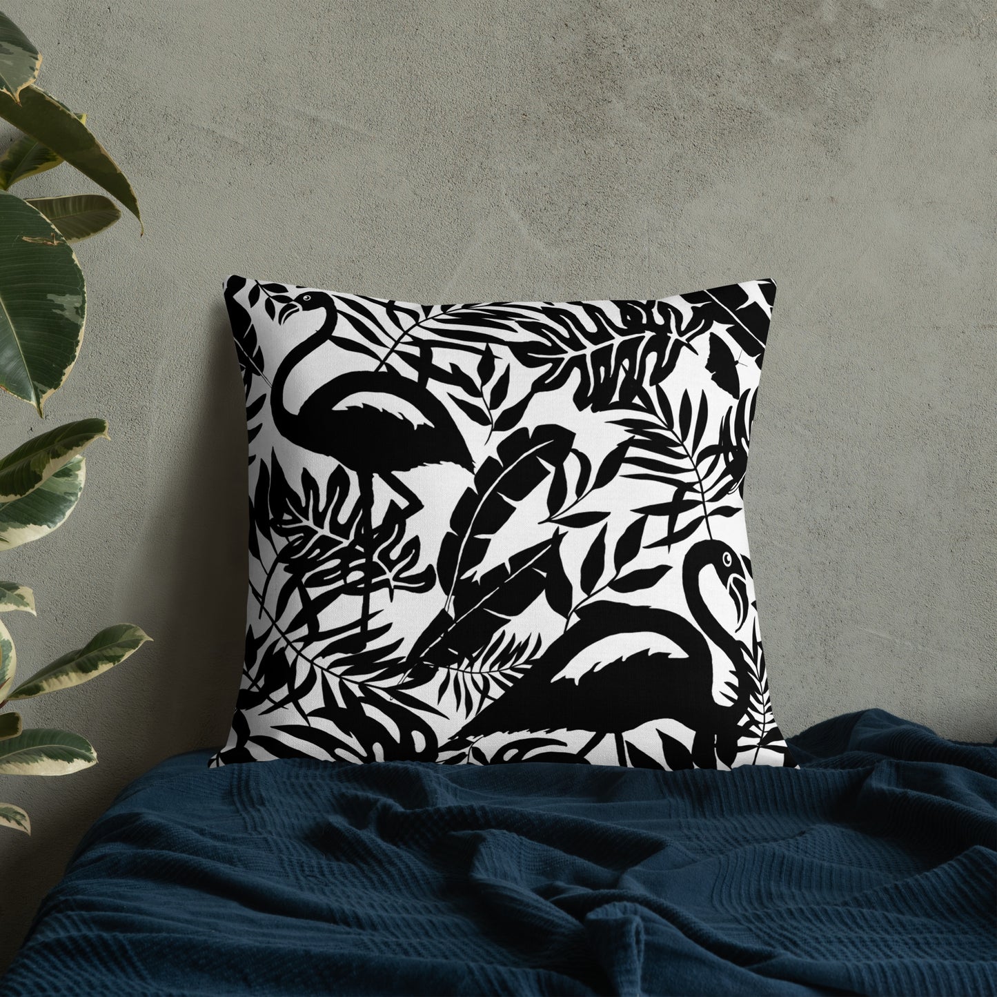 Black & White Flamingo Pillow