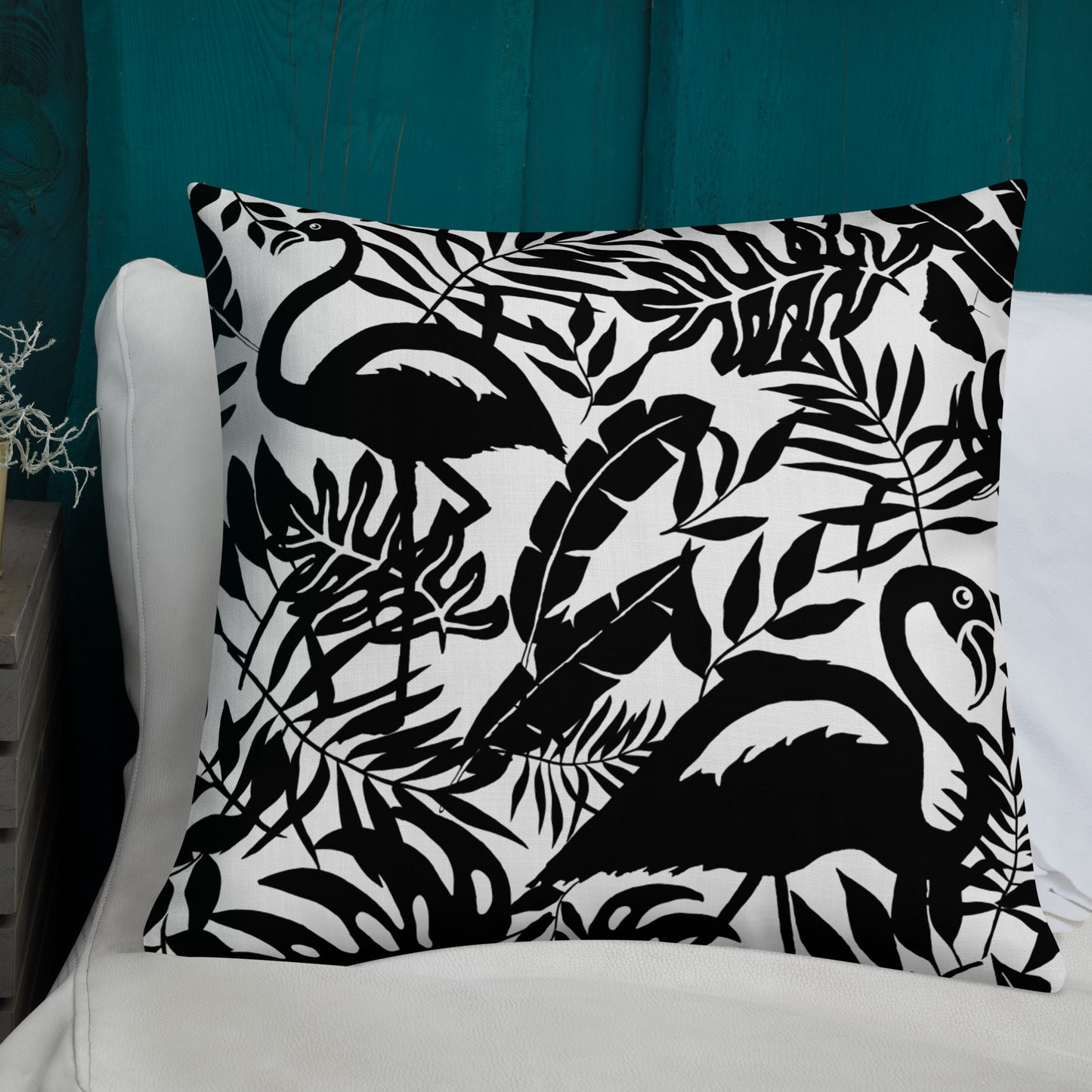 Black & White Flamingo Pillow