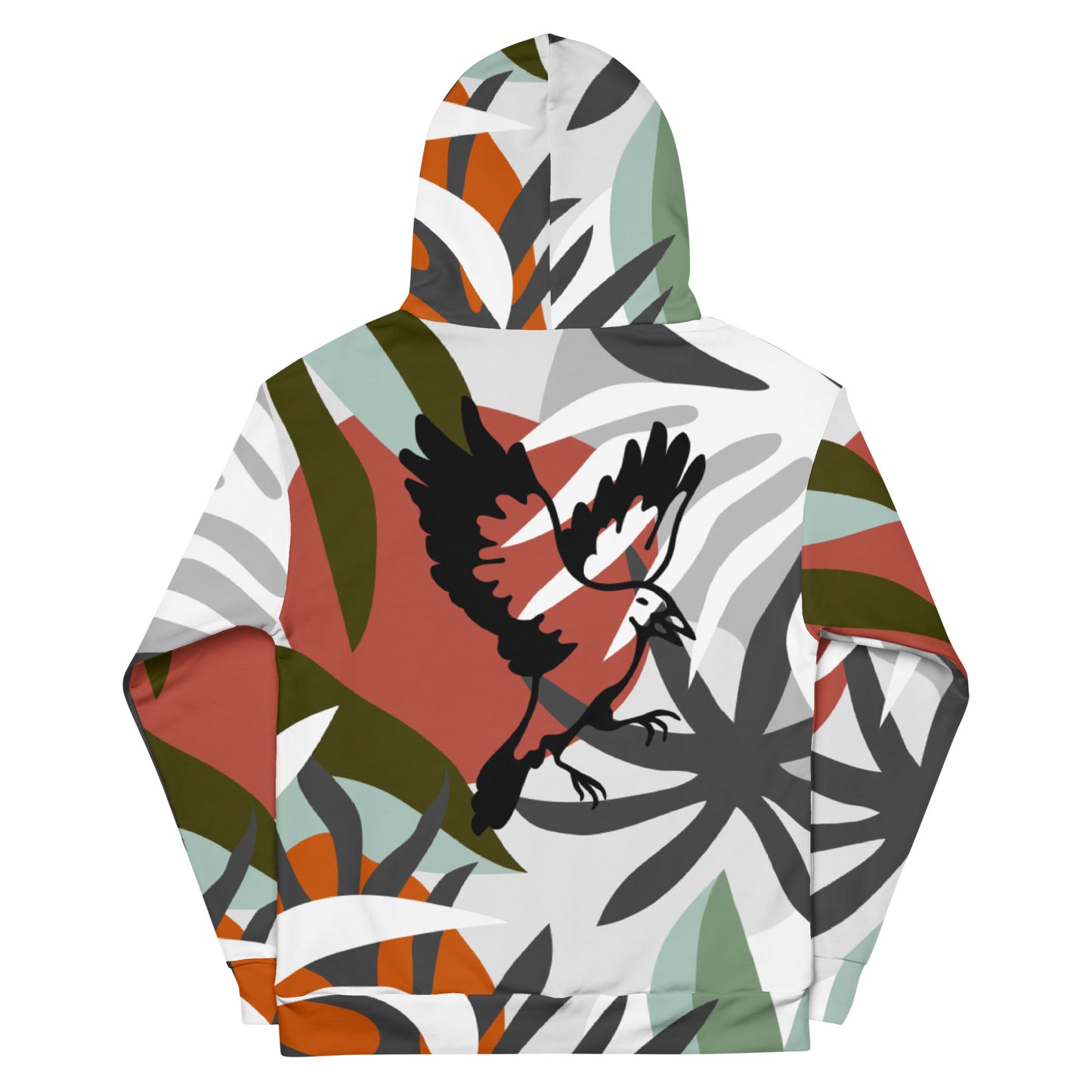 Floral Graphic Bird Unisex Hoodie