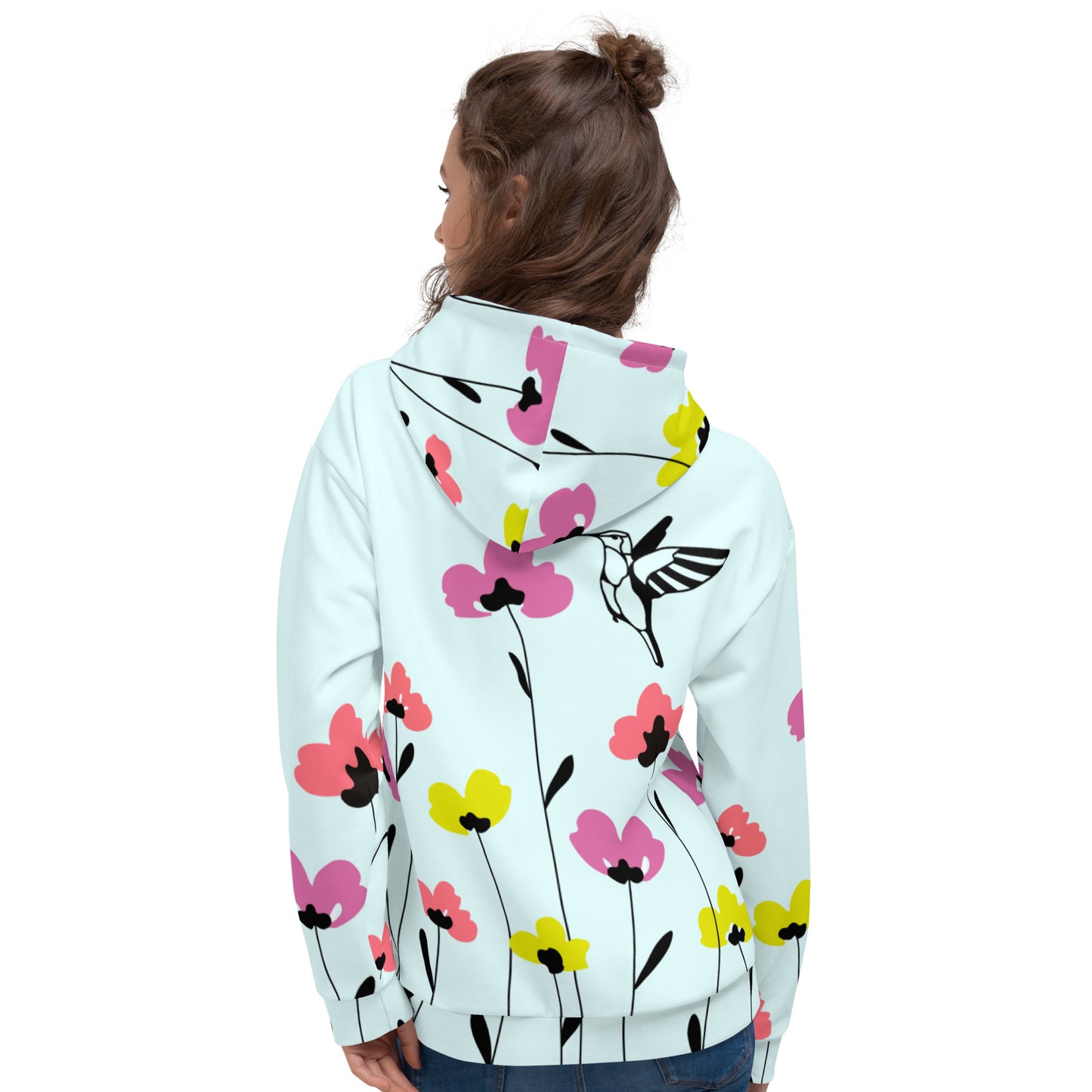 Hummingbird floral print Unisex Hoodie