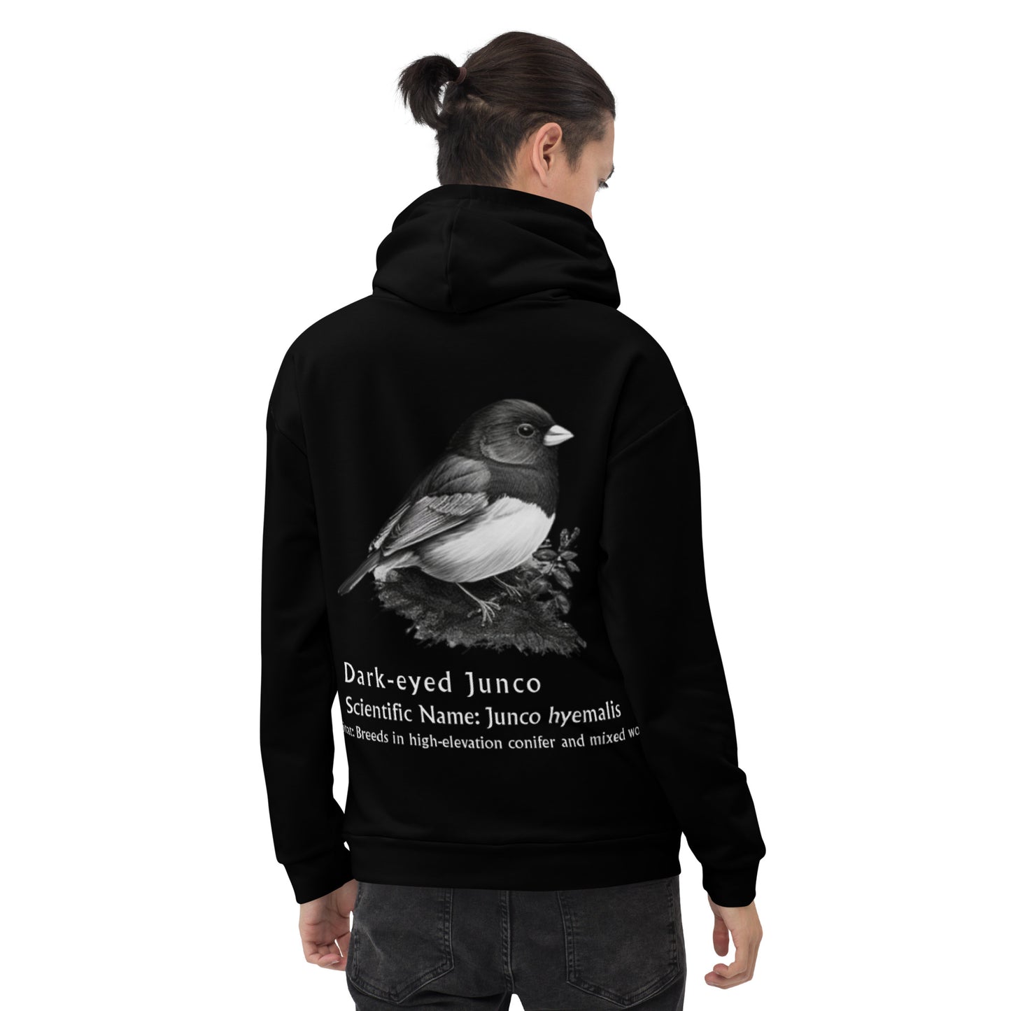 Dark-eyed Junco Bird Graphic Print Unisex Hoodie