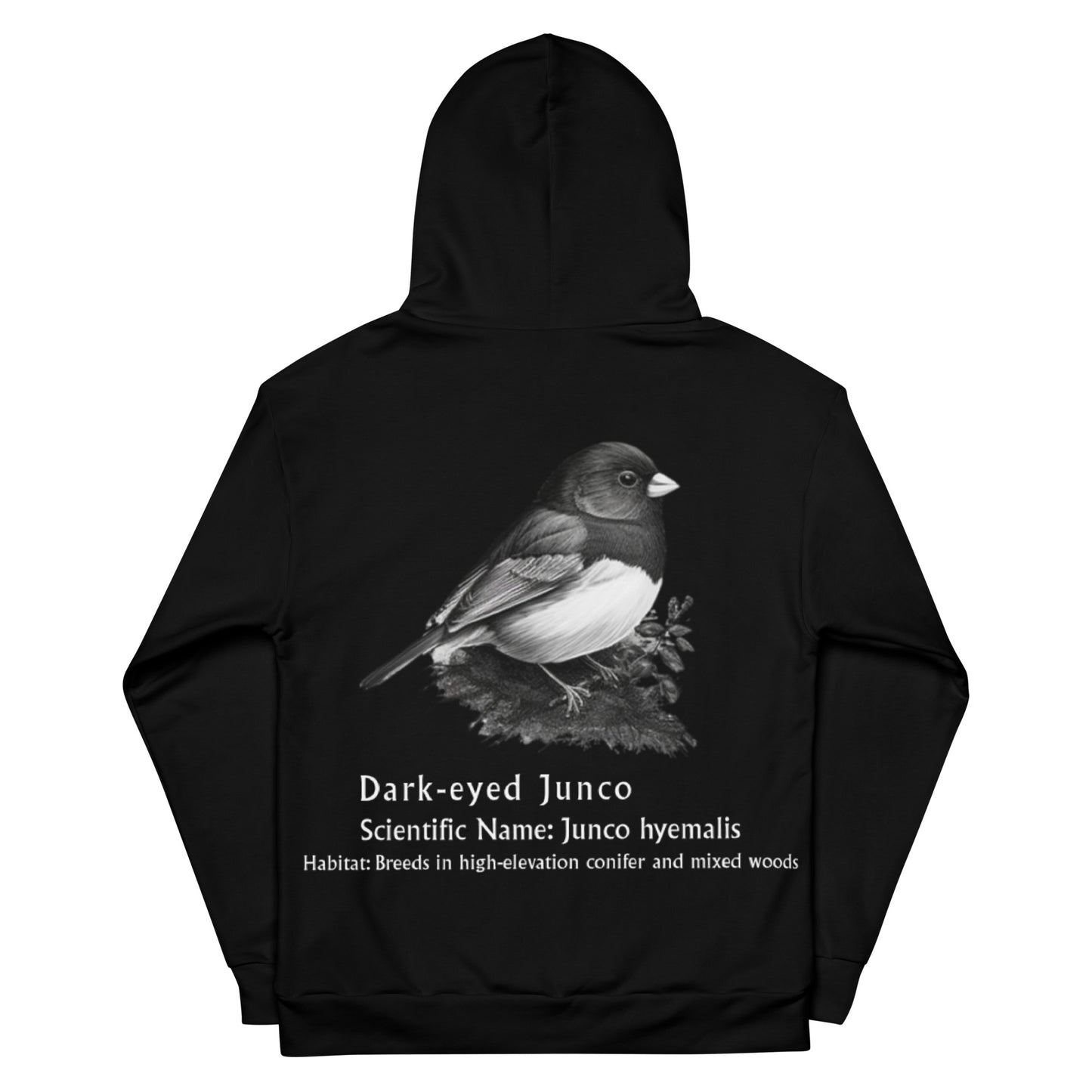 Dark-eyed Junco Bird Graphic Print Unisex Hoodie