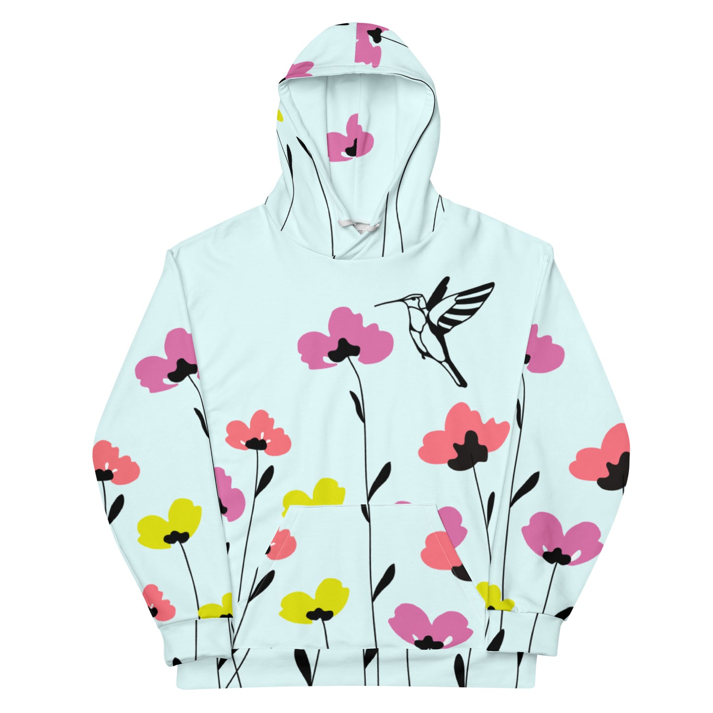 Hummingbird floral print Unisex Hoodie