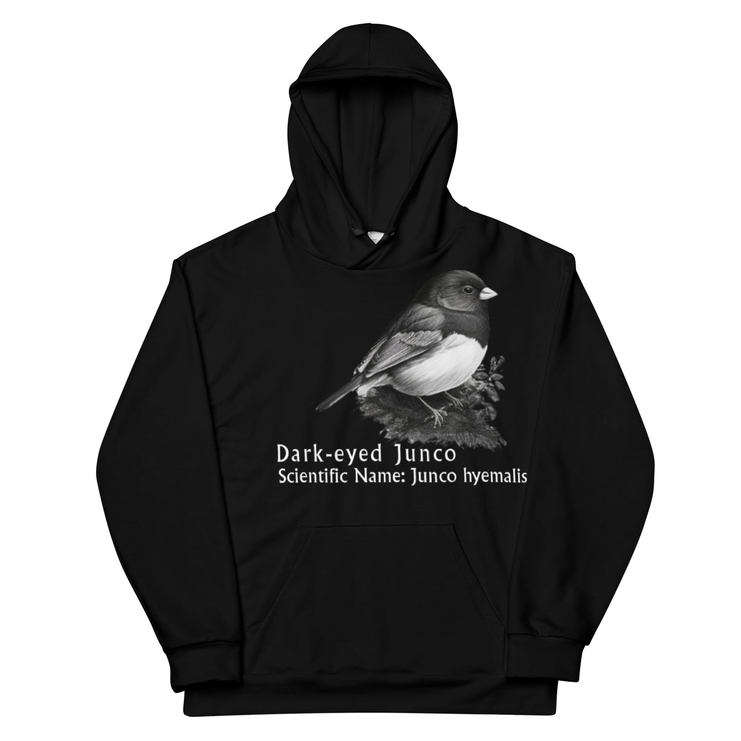 Dark-eyed Junco Bird Graphic Print Unisex Hoodie