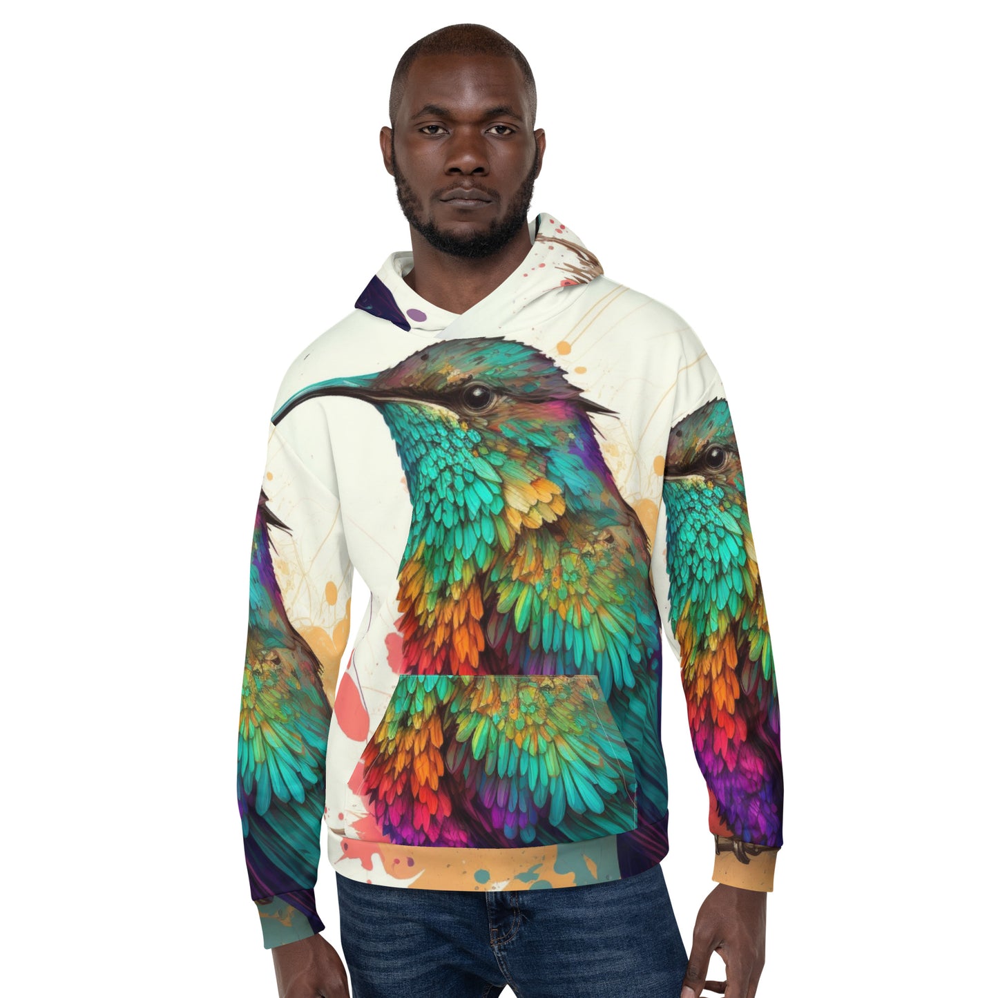 Jumbo Hummingbird Print Unisex Hoodie