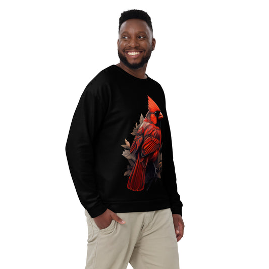 Cardinal Front And Back Bird Graphic Unisex Sweatshirt