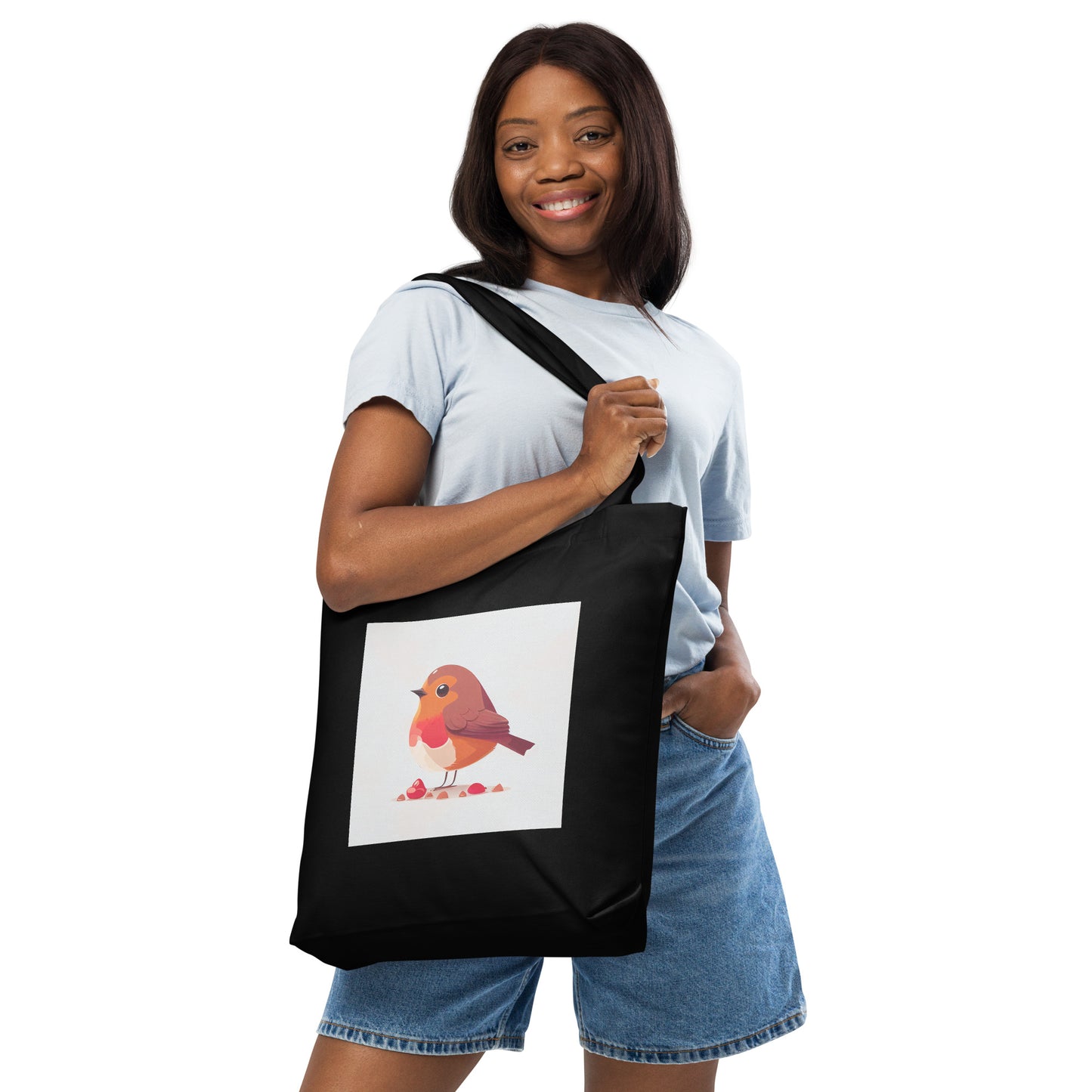 Red Robin Birdwatcher Cotton tote bag