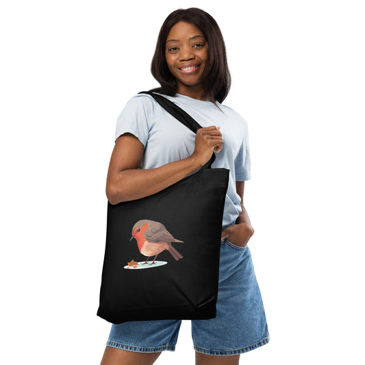 Red Robin Birdwatcher Cotton tote bag