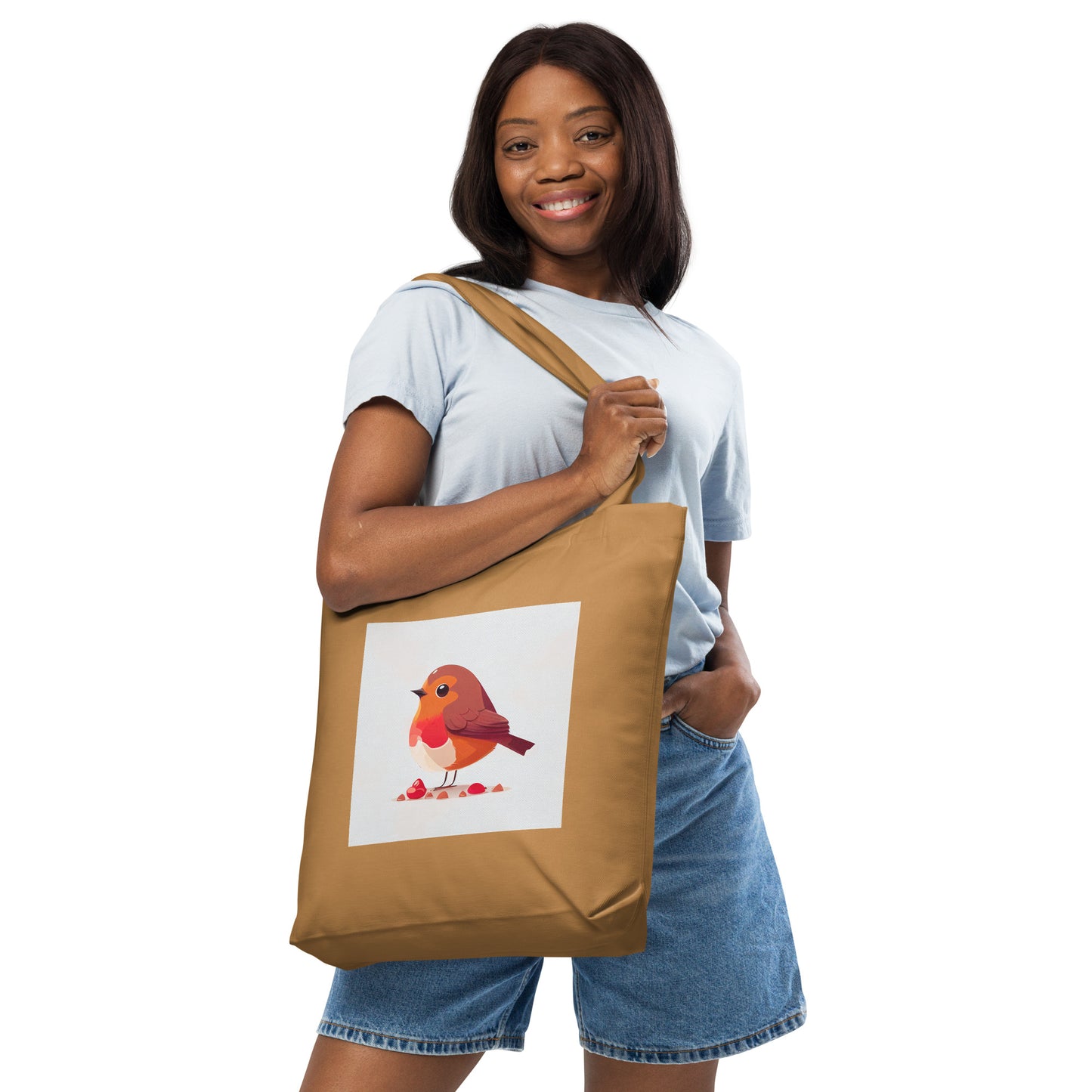 Red Robin Birdwatcher Cotton tote bag