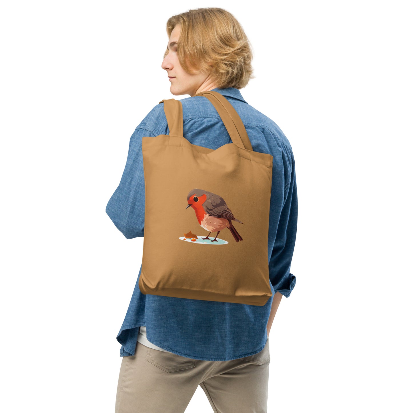 Red Robin Birdwatcher Cotton tote bag