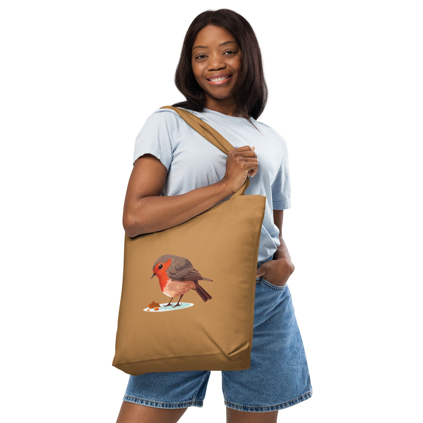 Red Robin Birdwatcher Cotton tote bag