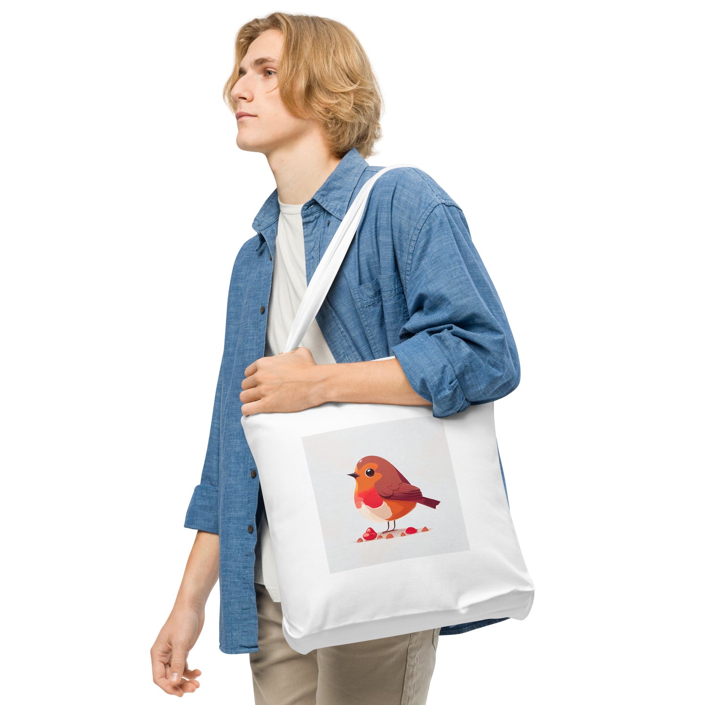 Red Robin Birdwatcher Cotton tote bag