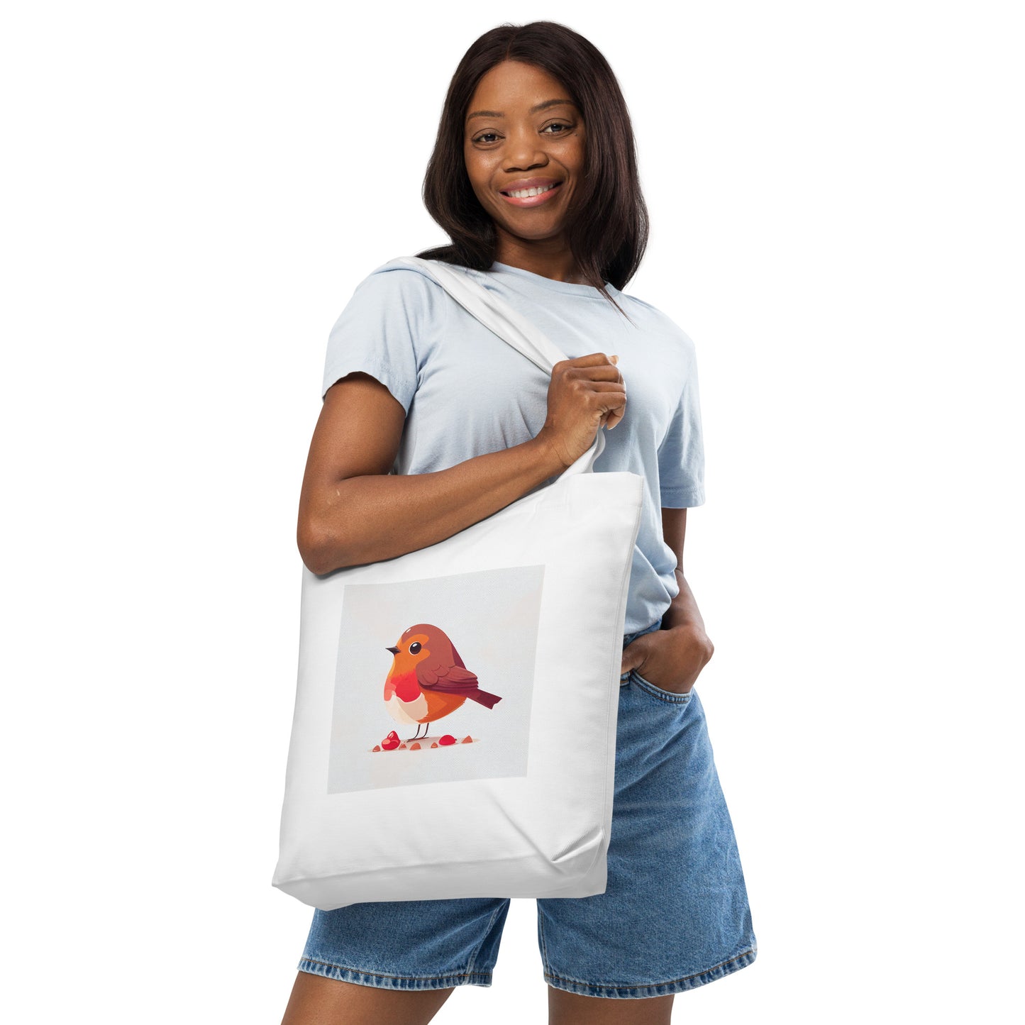 Red Robin Birdwatcher Cotton tote bag